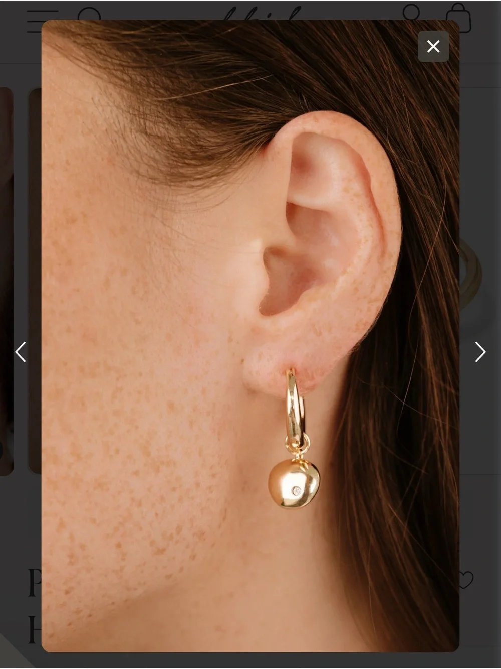 Ettika Gold Polished Pebbles Huggie Hoop Earrings